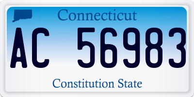 CT license plate AC56983