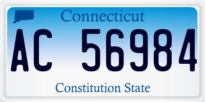 CT license plate AC56984