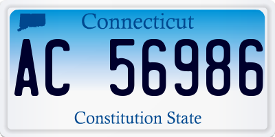 CT license plate AC56986