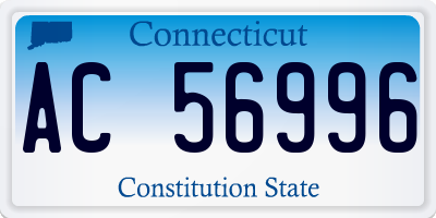 CT license plate AC56996