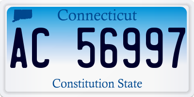 CT license plate AC56997