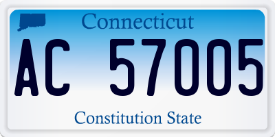 CT license plate AC57005