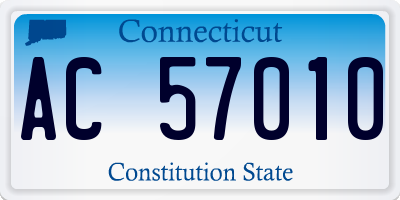 CT license plate AC57010