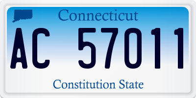 CT license plate AC57011