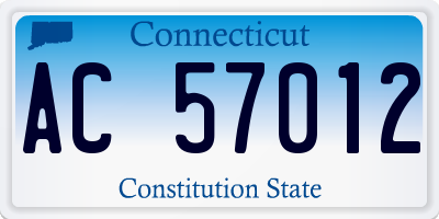 CT license plate AC57012