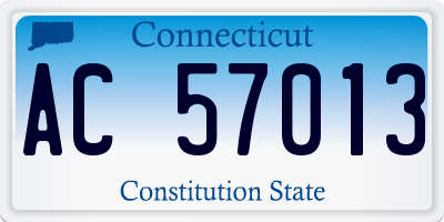 CT license plate AC57013