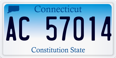 CT license plate AC57014