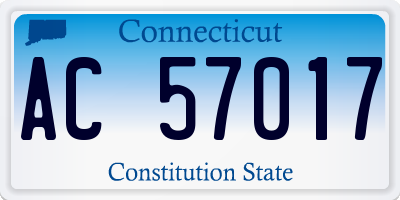 CT license plate AC57017