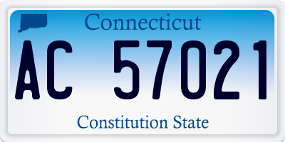 CT license plate AC57021