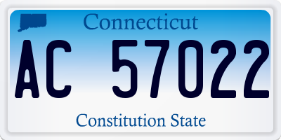 CT license plate AC57022