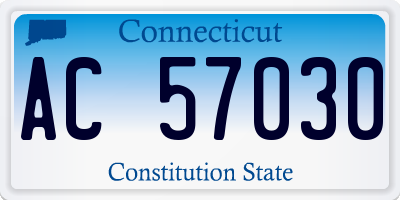 CT license plate AC57030