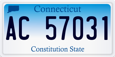 CT license plate AC57031