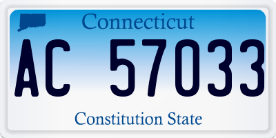 CT license plate AC57033