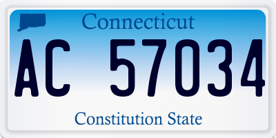 CT license plate AC57034