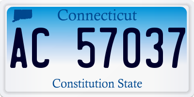 CT license plate AC57037