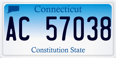 CT license plate AC57038