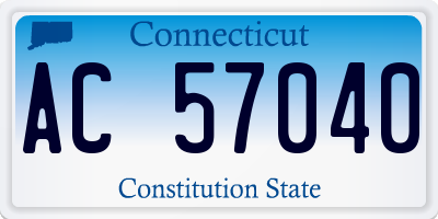 CT license plate AC57040