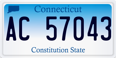 CT license plate AC57043