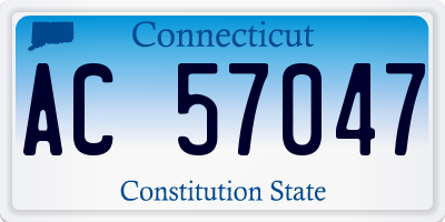 CT license plate AC57047