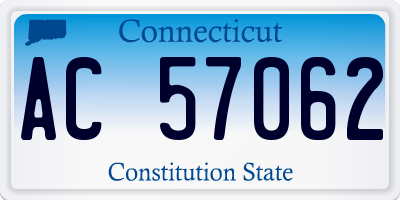 CT license plate AC57062