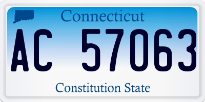 CT license plate AC57063