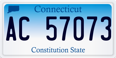 CT license plate AC57073