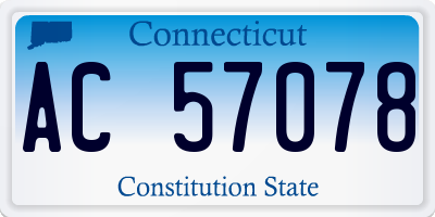 CT license plate AC57078