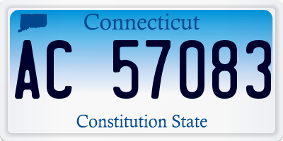 CT license plate AC57083
