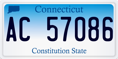 CT license plate AC57086