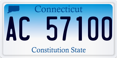CT license plate AC57100
