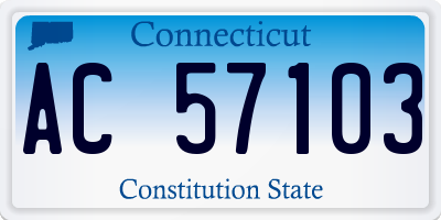 CT license plate AC57103