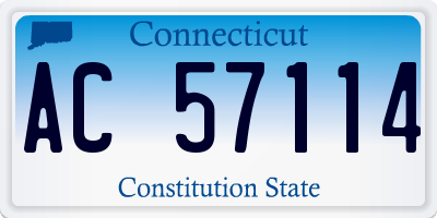 CT license plate AC57114