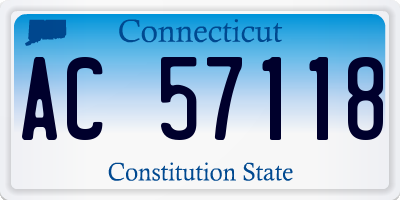 CT license plate AC57118