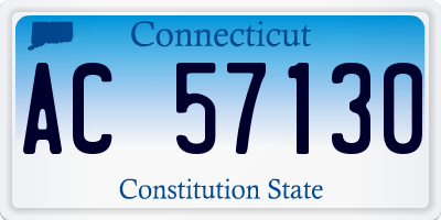 CT license plate AC57130