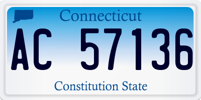 CT license plate AC57136