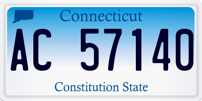 CT license plate AC57140