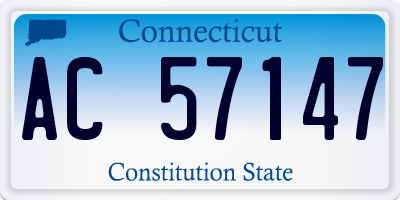 CT license plate AC57147