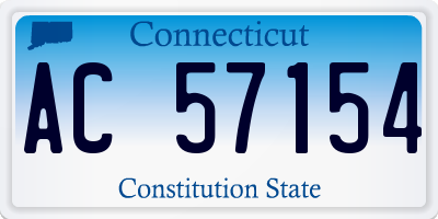 CT license plate AC57154
