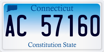 CT license plate AC57160