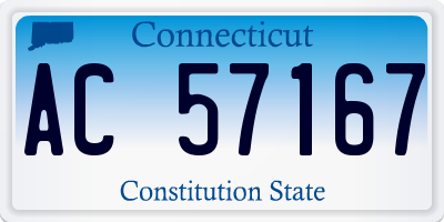 CT license plate AC57167