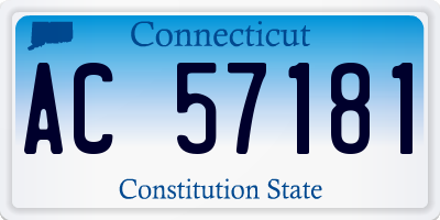 CT license plate AC57181