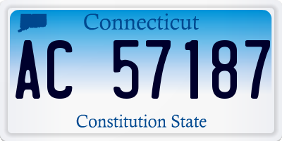 CT license plate AC57187