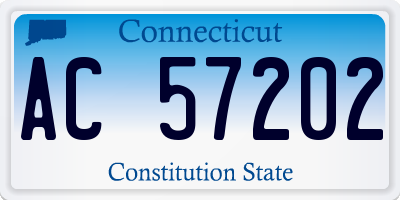 CT license plate AC57202