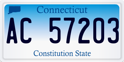 CT license plate AC57203