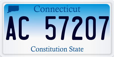 CT license plate AC57207