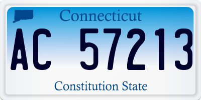 CT license plate AC57213