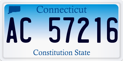 CT license plate AC57216