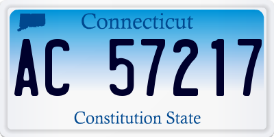 CT license plate AC57217