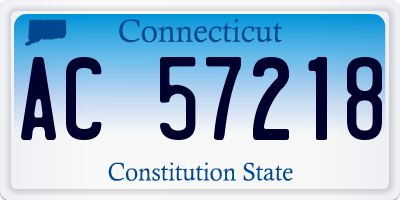 CT license plate AC57218