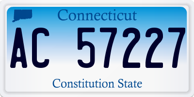 CT license plate AC57227